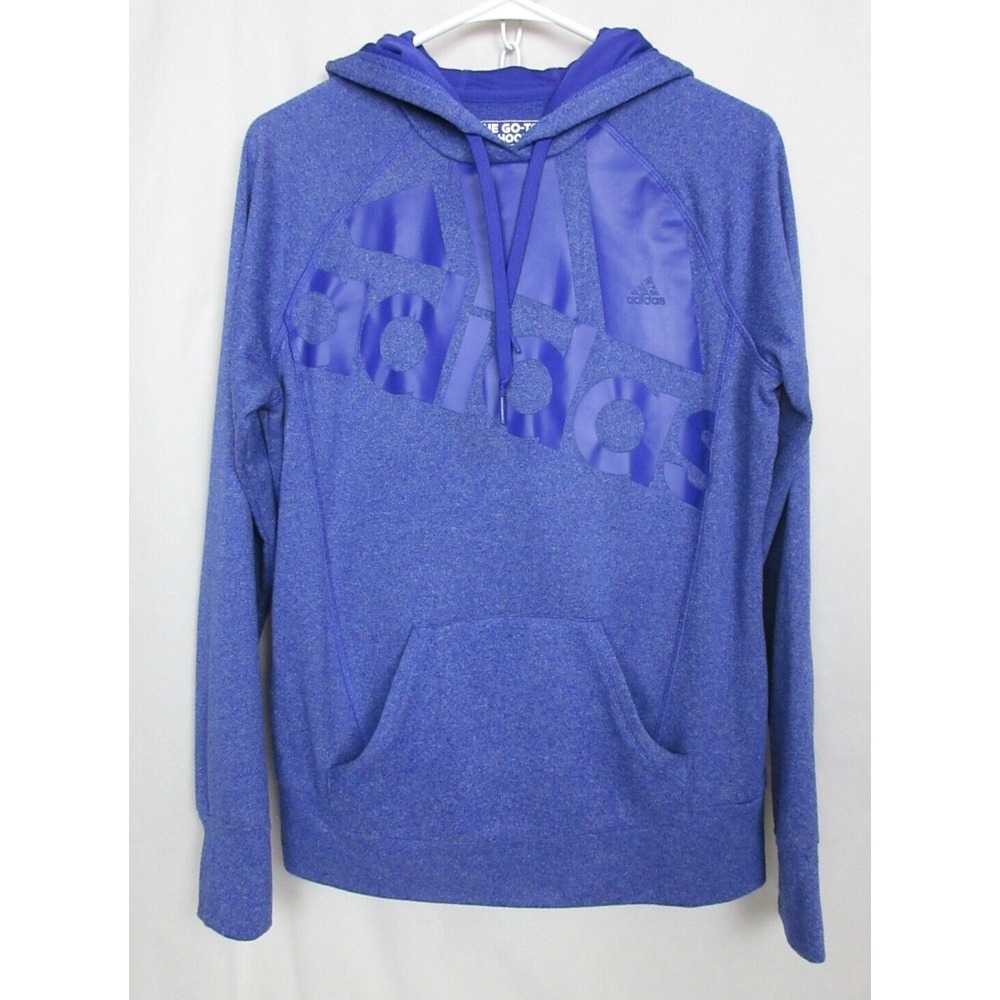 ADIDAS THE GO TO HOODIE Women's Size Large Climawarm Purple Hooded Sweatshirt